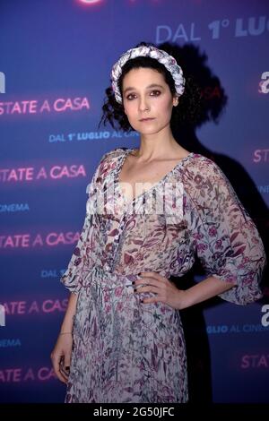 Rome, Italien. 24th June, 2021. The Italian actress Giordana Faggiano during the photocall of the film, State a Casa. Rome (Italy), June 24th 2021. Credit: dpa/Alamy Live News Stock Photo