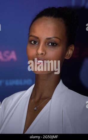 The Italian actress Martina Sammarco during the photocall of the film, State a Casa. Rome (Italy), June 24th 2021. Stock Photo