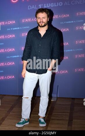 Rome, Italien. 24th June, 2021. The Italian actor Lorenzo Frediani during the photocall of the film, State a Casa. Rome (Italy), June 24th 2021. Credit: dpa/Alamy Live News Stock Photo