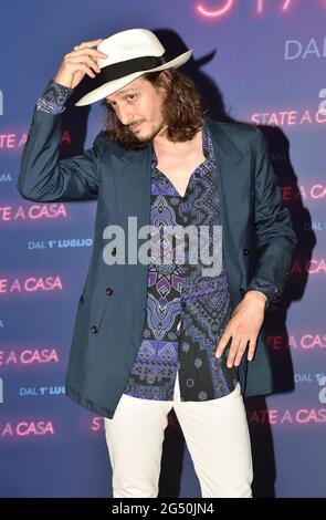 Rome, Italien. 24th June, 2021. The Italian actor Dario Aita during the photocall of the film, State a Casa. Rome (Italy), June 24th 2021. Credit: dpa/Alamy Live News Stock Photo