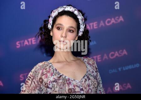 Rome, Italien. 24th June, 2021. The Italian actress Giordana Faggiano during the photocall of the film, State a Casa. Rome (Italy), June 24th 2021. Credit: dpa/Alamy Live News Stock Photo