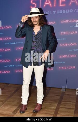 Rome, Italien. 24th June, 2021. The Italian actor Dario Aita during the photocall of the film, State a Casa. Rome (Italy), June 24th 2021. Credit: dpa/Alamy Live News Stock Photo