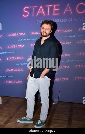 Rome, Italien. 24th June, 2021. The Italian actor Lorenzo Frediani during the photocall of the film, State a Casa. Rome (Italy), June 24th 2021. Credit: dpa/Alamy Live News Stock Photo