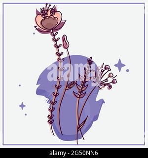 Isolated sketch of a colored flower Stock Vector