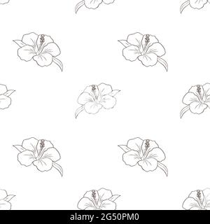 Hand drawn exotic blossom background. Flowers repeated illustration for backdrop, wrapping paper, fabric, textile, web, wallpaper, spa and beauty care products Stock Vector