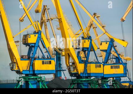 coal loading terminal in the international seaport of Riga, Latvia Stock Photo