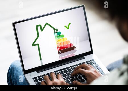 Energy Efficient House Building Audit. Insulation And Consumption Report Stock Photo