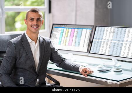 Spreadsheet Analyst Employee Or Professional Medical Coder Stock Photo