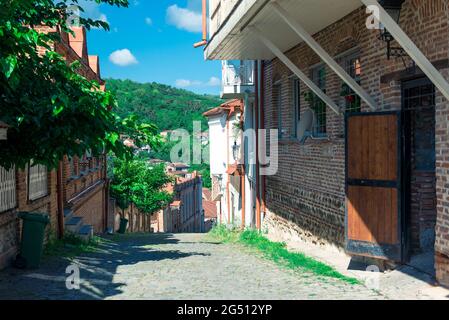 The alleys of the old town. old Signakhi Kakheti, Georgia. Stock Photo