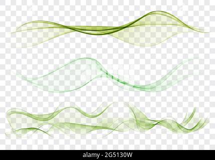 Bright green speed abstract lines flow minimalistic fresh swoosh Stock Vector