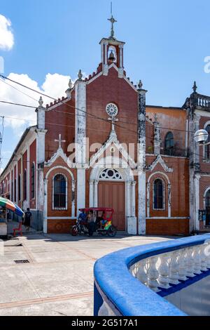 Catholic church on Malacon Tarapaca in Iquitos, Peru Stock Photo