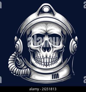 Skull helmet astronaut vector illustration Stock Vector