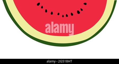 A slice of watermelon. Stylized flat vector design isolated on white background, EPS8 Stock Vector