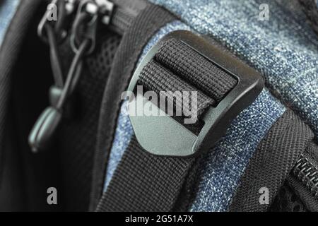 Close-up of the backpack straps, textile background Stock Photo