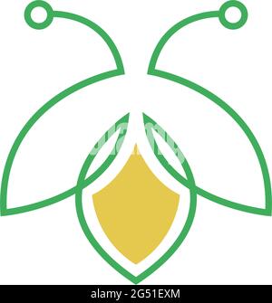 Fireflies icon logo simple design vector template illustration Stock Vector