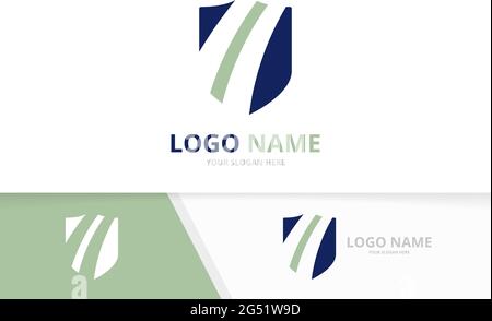 Shield logo design template. Universal security logotype. Stock Vector