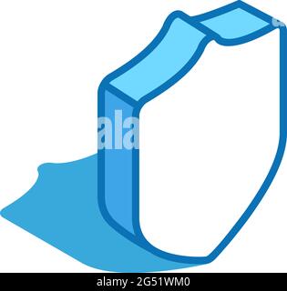 Shield isometric icon. Security, guard 3D line symbol. Stock Vector