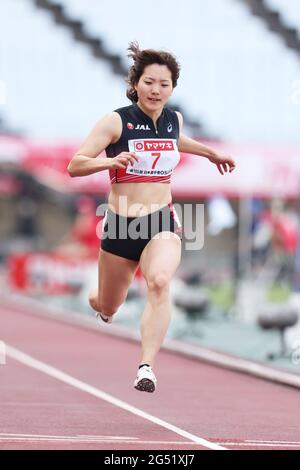 Osaka, Japan. 24th June, 2021. Anna Doi Athletics : The 105th Japan Track & Field National Championships Women's 100m Heat at Yanmar Stadium Nagai in Osaka, Japan . Credit: Naoki Morita/AFLO SPORT/Alamy Live News Stock Photo