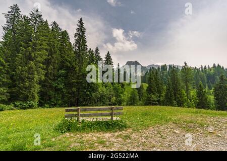 Beautiful circular hiking trail near Schönenbach in Vorarlberg, Austria Stock Photo