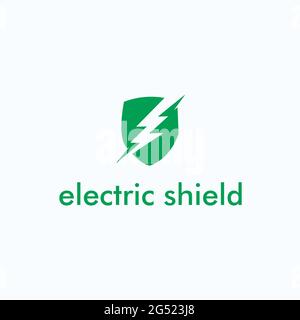 electric shield exclusive logo design inspiration Stock Vector