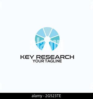 key research exclusive logo design inspiration Stock Vector