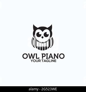 owl piano logo exclusive design inspiration Stock Vector