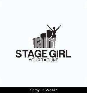 stage girl exclusive logo design inspiration Stock Vector