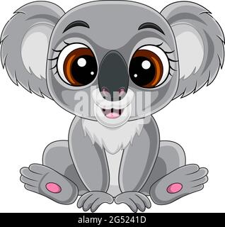 Cartoon cute baby koala sitting Stock Vector