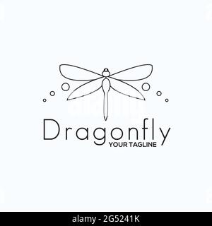 Insect stipple drawing isolated. Dragonfly and bug in trendy embroidery stippling and hatching, shading style. Vector Stock Vector