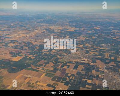 Aerial view of the Ripon, Salida area at California Stock Photo