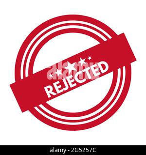 Rejected red stamp, label on white background. Vector illustration. Stock Vector