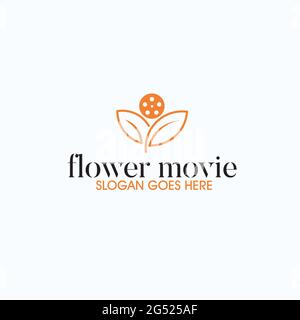 flower movie exclusive logo design inspiration Stock Vector