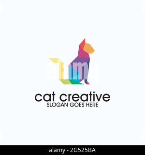 cat creative exclusive logo design inspiration Stock Vector
