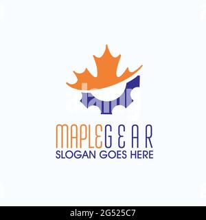 maple gear exclusive logo design inspiration Stock Vector