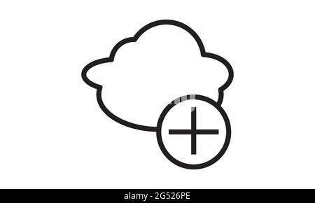 Add data cloud icon plus sign isolated on white vector image Stock Vector