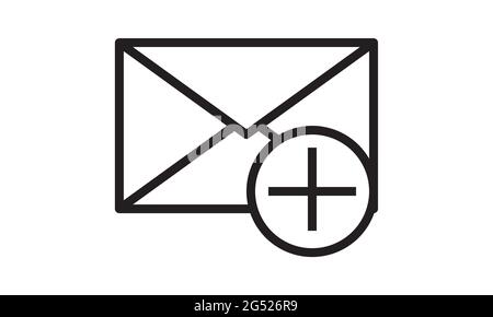 Add email linear icon vector image Stock Vector