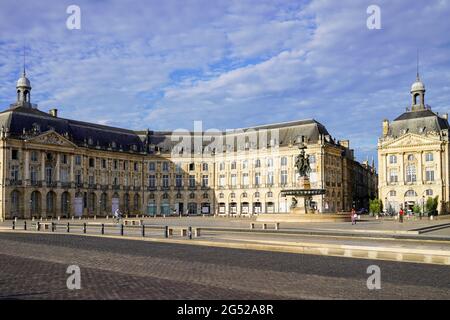 Bordeaux , Aquitaine  France - 02 02 2021 : View of Place de la Bourse in Bordeaux city France Stock Photo