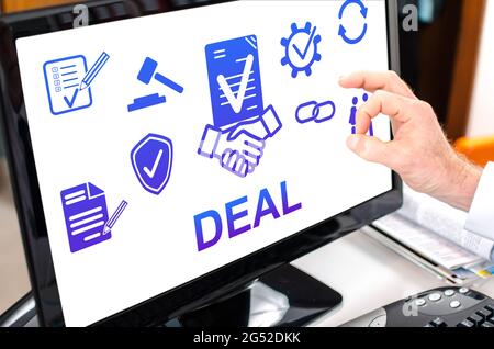 Deal concept shown on a computer screen Stock Photo