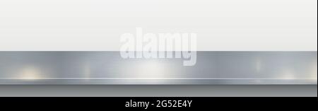 Metal kitchen countertop, iron texture, large table on a white background - Vector illustration Stock Vector