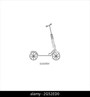 Scooter icon thin flat design on the white Stock Vector