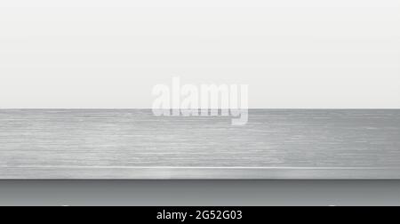 Metal kitchen countertop, iron texture, large table on a white background - Vector illustration Stock Vector