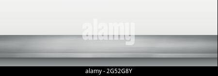 Metal kitchen countertop, iron texture, large table on a white background - Vector illustration Stock Vector
