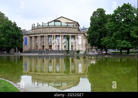 Stuttgart, Germany. 25th June, 2021. The opera house in Stuttgart. At a press conference, the directors of the Stuttgart State Theatres announce their plans for the coming season. Credit: Bernd Weissbrod/dpa/Alamy Live News Stock Photo