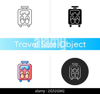 Open suitcase for summer vacation icon Stock Vector