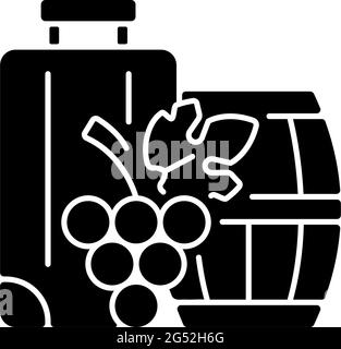 Industrial tourism black glyph icon Stock Vector