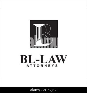 BL LAW  logo design inspiration Stock Vector