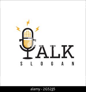 TALK MICROPHONE / logo design inspiration Stock Vector