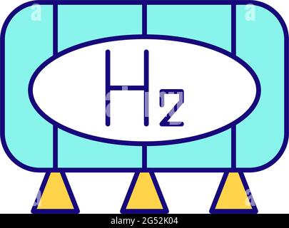 Cryo-compressed hydrogen storage RGB color icon Stock Vector