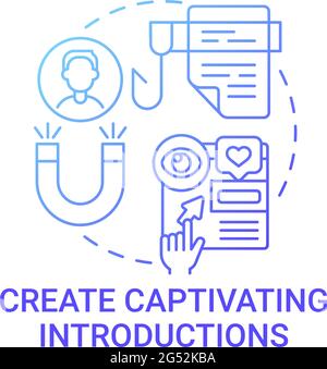 Create captivating introductions concept icon Stock Vector