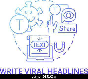 Write viral headlines concept icon Stock Vector